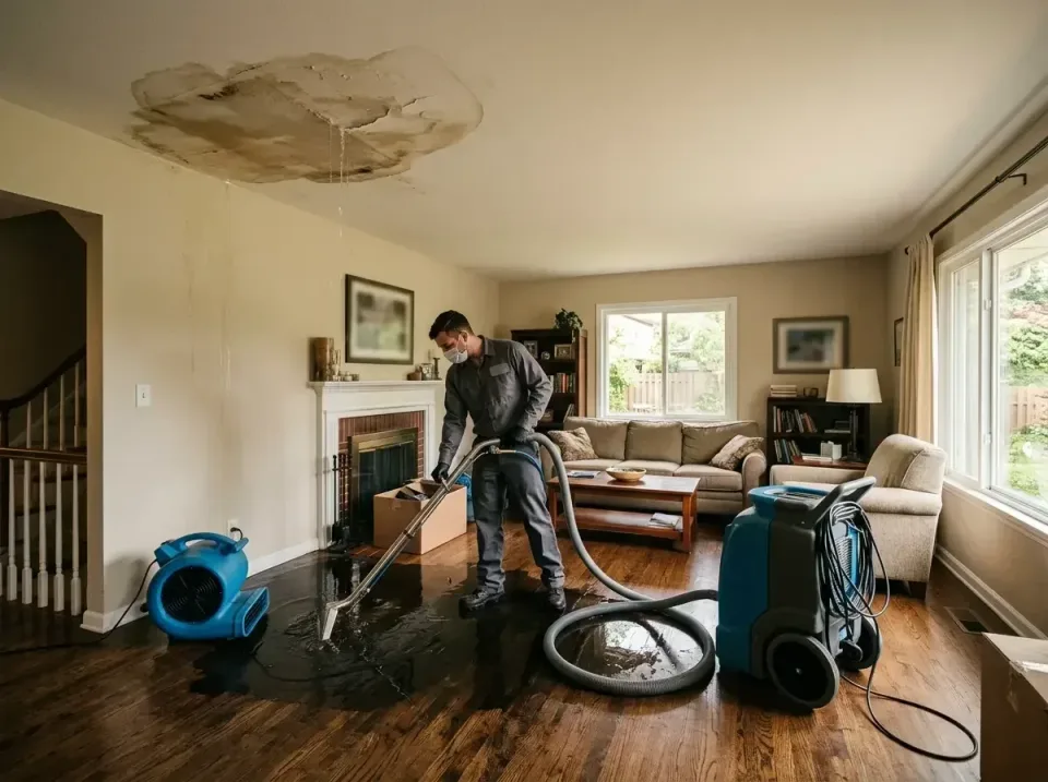 attic-pipe-burst-ceiling-drip-008 — frequently asked questions, Water Damage Restoration & Carpet Care in Bismarck, ND
